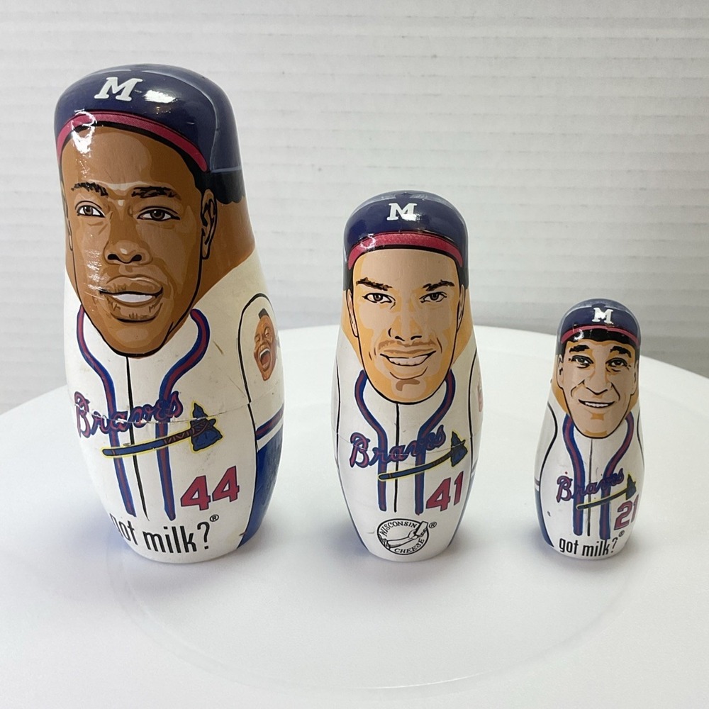 Milwaukee Braves Nesting Dolls Hank‎ Aaron Eddie Mathews Warren Spahn Numbered